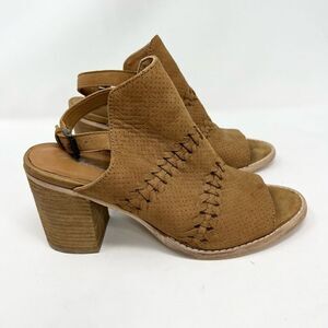 Rebels Shoes Womens 8 Rayna Sandal Leather Block Heel Slingback Brown